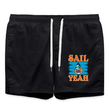 Sail Yeah Seafarer Schiffskapitän Nautischer Seema - Badeshorts - Schwarz - Vorne - AI Model Male 185 light (185cm)
