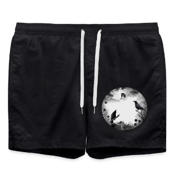 Gothik Krähen Raben - Badeshorts - Schwarz - Vorne - AI Model Male 185 light (185cm)