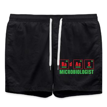 Badass Mikrobiologe Wissenschaft Lehrer Biologie - Badeshorts - Schwarz - Vorne - AI Model Male 185 light (185cm)