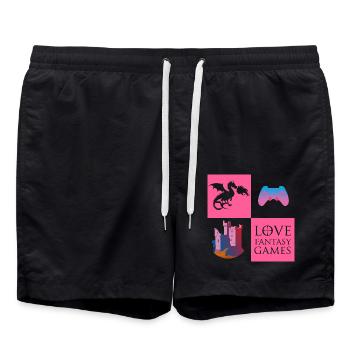 Dragon Game Fantasy - Swim Trunks - black - Front - AI Model Male 185 light (185cm)