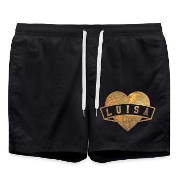 Luisa Herzen Gold - Badeshorts - Schwarz - Vorne - AI Model Male 185 light (185cm)