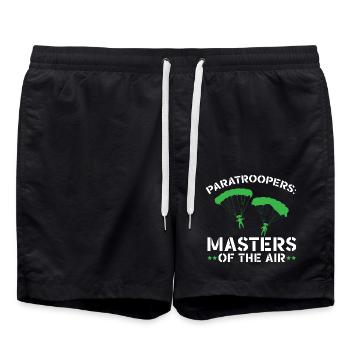 Fallschirmjäger Fallschirmspringen Fallschirmsprin - Badeshorts - Schwarz - Vorne - AI Model Male 185 light (185cm)