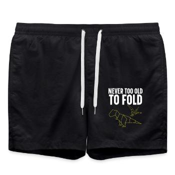 Nie zu alt zum Falten Papierkunst Japanische Kunst - Badeshorts - Schwarz - Vorne - AI Model Male 185 light (185cm)