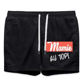 OMA. MUTTERTAG. ALLES GUTE ZUM GEBURTSTAG OMA. ICH LIEBE DICH - Badeshorts - Schwarz - Vorne - AI Model Male 185 light (185cm)