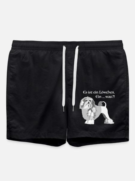Löwchen grau - Badeshorts - Schwarz