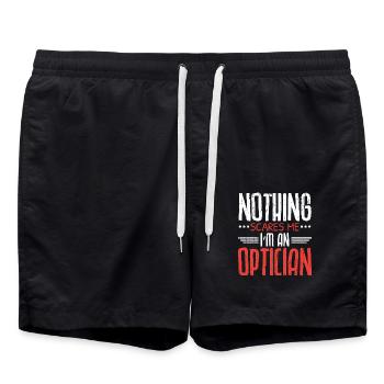 Nichts macht mir Angst Ich bin Optiker Optometrist - Badeshorts - Schwarz - Vorne - AI Model Male 185 light (185cm)