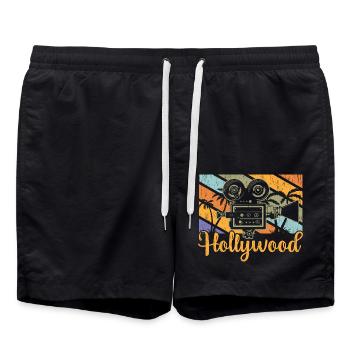 Hollywood Camera Vintage - Badeshorts - Schwarz - Vorne - AI Model Male 185 light (185cm)