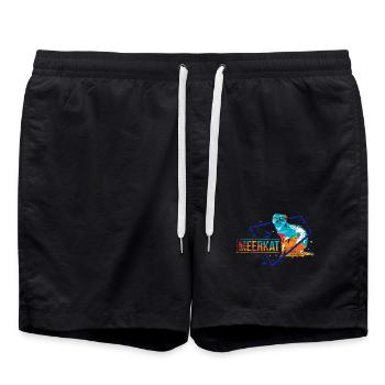 Neugieriges Erdmännchen Wüstenbewohner - Badeshorts - Schwarz - Vorne - AI Model Male 185 light (185cm)