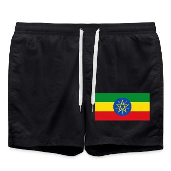 Äthiopien - Badeshorts - Schwarz - Vorne - AI Model Male 185 light (185cm)