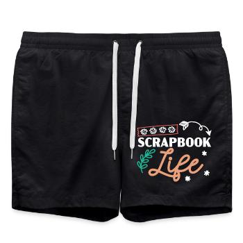 Scrapbook Life Scrapbooker Craft Scrap Booking - Badeshorts - Schwarz - Vorne - AI Model Male 185 light (185cm)