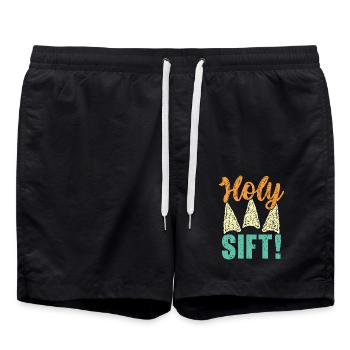 Holy Sift Flintknapping Pfeilspitzenjagd - Badeshorts - Schwarz - Vorne - AI Model Male 185 light (185cm)