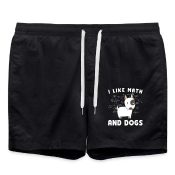 Ich Liebe Mathe Und Hunde Mathematik - Badeshorts - Schwarz - Vorne - AI Model Male 185 light (185cm)