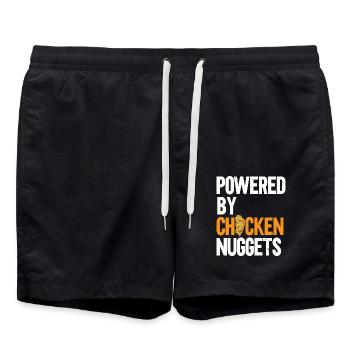 Angetrieben von Chicken Nuggets Nug Life Nuggies - Badeshorts - Schwarz - Vorne - AI Model Male 185 light (185cm)