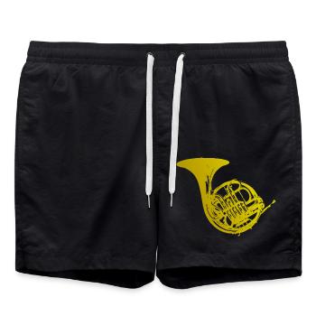 Horn - Badeshorts - Schwarz - Vorne - AI Model Male 185 light (185cm)