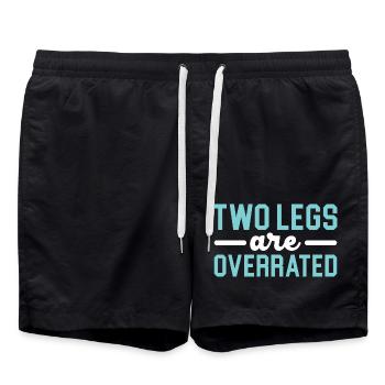 Zwei Beine sind überbewertet Behinderung Lustige A - Badeshorts - Schwarz - Vorne - AI Model Male 185 light (185cm)