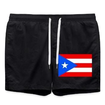 Puerto Rico – Flagge von Puerto Rico im Kontrast - Badeshorts - Schwarz - Vorne - AI Model Male 185 light (185cm)