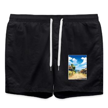 Sovereign Hills Australien Vintage Reiseposter - Badeshorts - Schwarz - Vorne - AI Model Male 185 light (185cm)