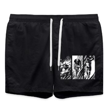 Triathlon - Schwimmen, Rad fahren, Laufen - Badeshorts - Schwarz - Vorne - AI Model Male 185 light (185cm)