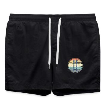 Ski Boards Vintage - Badeshorts - Schwarz - Vorne - AI Model Male 185 light (185cm)