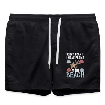 Weniger Leute, mehr Muschelsammeln Strandkämmen St - Badeshorts - Schwarz - Vorne - AI Model Male 185 light (185cm)