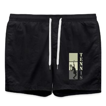 Tennis Tennisspieler Geschenk - Badeshorts - Schwarz - Vorne - AI Model Male 185 light (185cm)