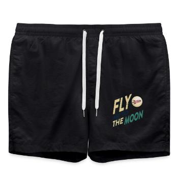 fly me to the moon - Badeshorts - Schwarz - Vorne - AI Model Male 185 light (185cm)