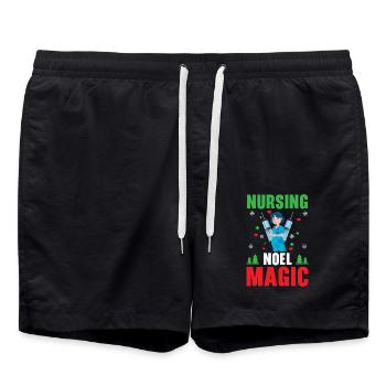 Krankenpflege Noel Magic Medizinische Krankenschwe - Badeshorts - Schwarz - Vorne - AI Model Male 185 light (185cm)