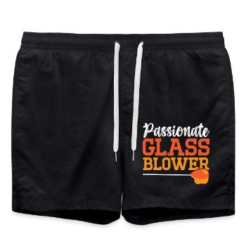 Leidenschaftliche Glasbläser Blasrohrglasbläser - Badeshorts - Schwarz - Vorne - AI Model Male 185 light (185cm)