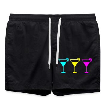 Cocktail Sommer Strand Urlaub - Badeshorts - Schwarz - Vorne - AI Model Male 185 light (185cm)