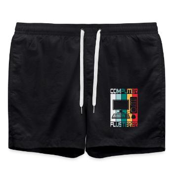 Computer Flüsterer - Badeshorts - Schwarz - Vorne - AI Model Male 185 light (185cm)