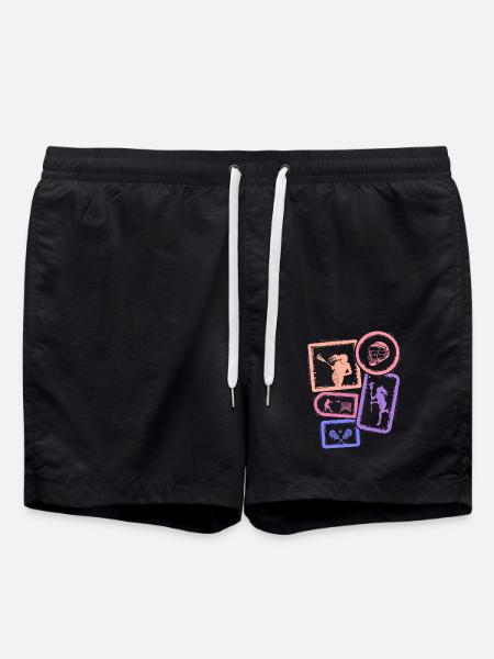 Lacrossespieler Ball Schläger Lacrosse Mädchen - Badeshorts - Schwarz