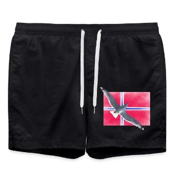 Norwegen Norge - Badeshorts - Schwarz - Vorne - AI Model Male 185 light (185cm)