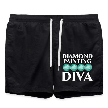 Diamantmalerei Handwerkszeug Diamantmaler - Badeshorts - Schwarz - Vorne - AI Model Male 185 light (185cm)
