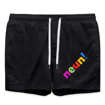 NEUN 9 JAHRE 9. GEBURTSTAG - Badeshorts - Schwarz - Vorne - AI Model Male 185 light (185cm)