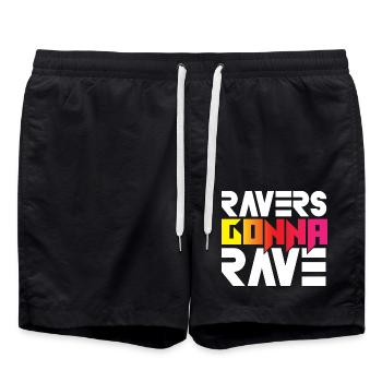 Ravers Gonna Rave - Badeshorts - Schwarz - Vorne - AI Model Male 185 light (185cm)