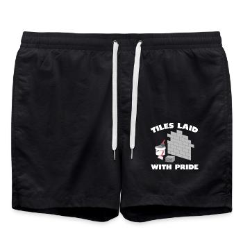 Fliesenleger Fliesensetzer Beruf Fugenleger Fliese - Badeshorts - Schwarz - Vorne - AI Model Male 185 light (185cm)