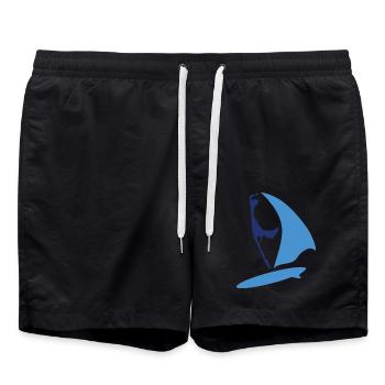 sylt surfer blau - Badeshorts - Schwarz - Vorne - AI Model Male 185 light (185cm)