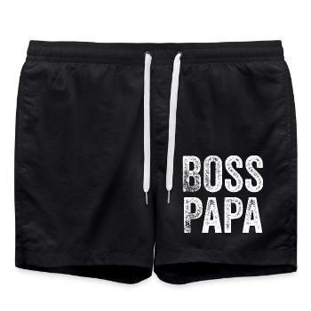 lustiger Chef-Spruch - Badeshorts - Schwarz - Vorne - AI Model Male 185 light (185cm)