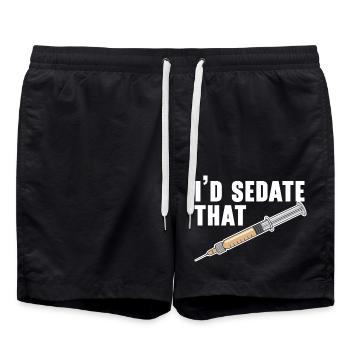 Ich würde diese Krankenschwester betäuben Anästhes - Badeshorts - Schwarz - Vorne - AI Model Male 185 light (185cm)