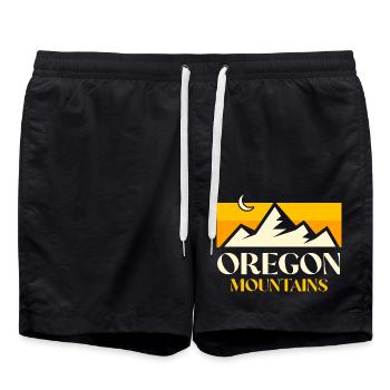 Oregon Mountain USA Staat Amerika Reisen Oregonian - Badeshorts - Schwarz - Vorne - AI Model Male 185 light (185cm)