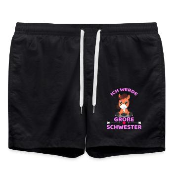 Ich Werde Große Schwester Pony - Badeshorts - Schwarz - Vorne - AI Model Male 185 light (185cm)