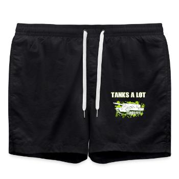 Tank Lover Panzerfahrer Panzer Spruch Lustig - Badeshorts - Schwarz - Vorne - AI Model Male 185 light (185cm)