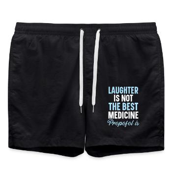 Lachen ist nicht die beste Medizin - Propofol scho - Badeshorts - Schwarz - Vorne - AI Model Male 185 light (185cm)