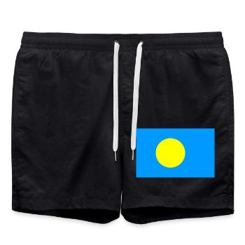Palau – Sonnenflagge auf blauem Hintergrund - Badeshorts - Schwarz - Vorne - AI Model Male 185 light (185cm)