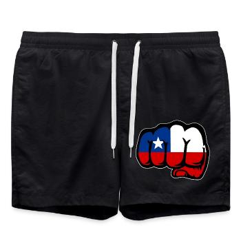 Chile Flagge Faust - Badeshorts - Schwarz - Vorne - AI Model Male 185 light (185cm)