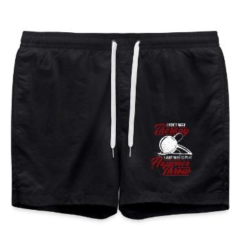 Wuchtiger Hammerwurf Leichtathlet - Badeshorts - Schwarz - Vorne - AI Model Male 185 light (185cm)