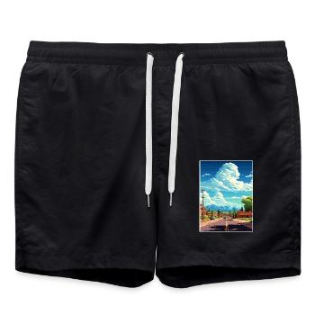 Hurrikan Utah Vintage Reiseposter WPA Souvenir - Badeshorts - Schwarz - Vorne - AI Model Male 185 light (185cm)