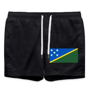 Salomoneninseln – Flagge mit Sternen und gelbem Strahl - Badeshorts - Schwarz - Vorne - AI Model Male 185 light (185cm)