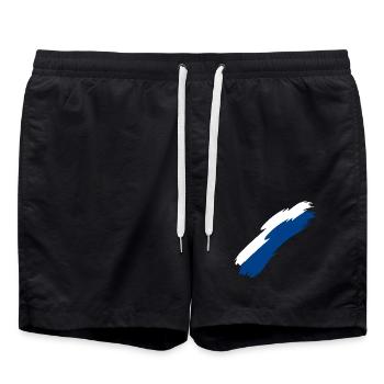 Finnland Fahne Farben - Badeshorts - Schwarz - Vorne - AI Model Male 185 light (185cm)