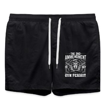 Der 2. Verfassungszusatz ist meine Waffenerlaubnis - Badeshorts - Schwarz - Vorne - AI Model Male 185 light (185cm)